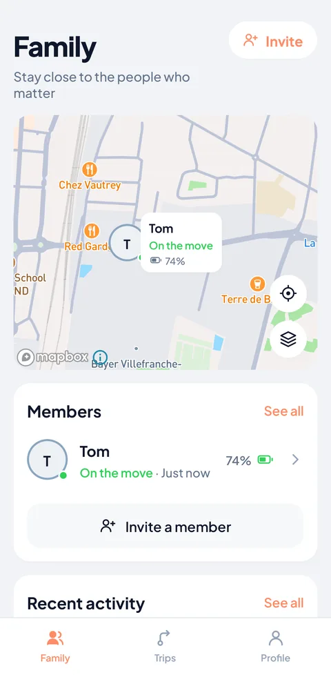 Follow your family while they are on the road
