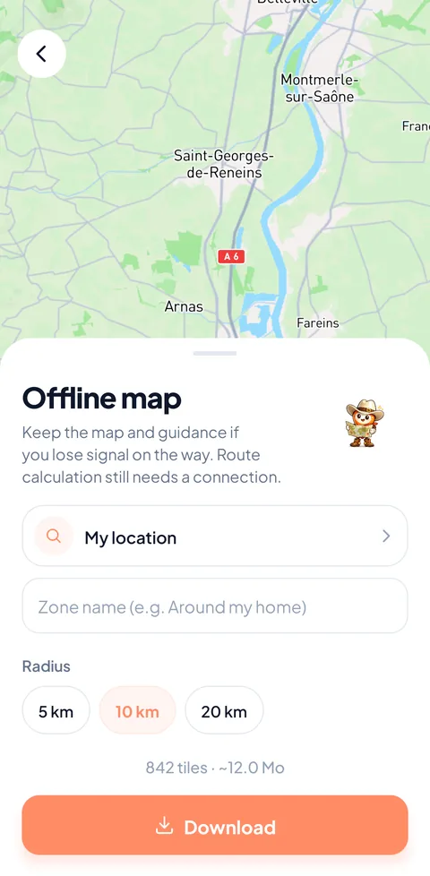 Keep your map and guidance, even offline