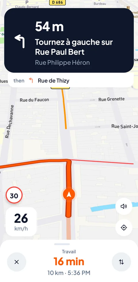 Clear guidance, built for driving at 45 km/h