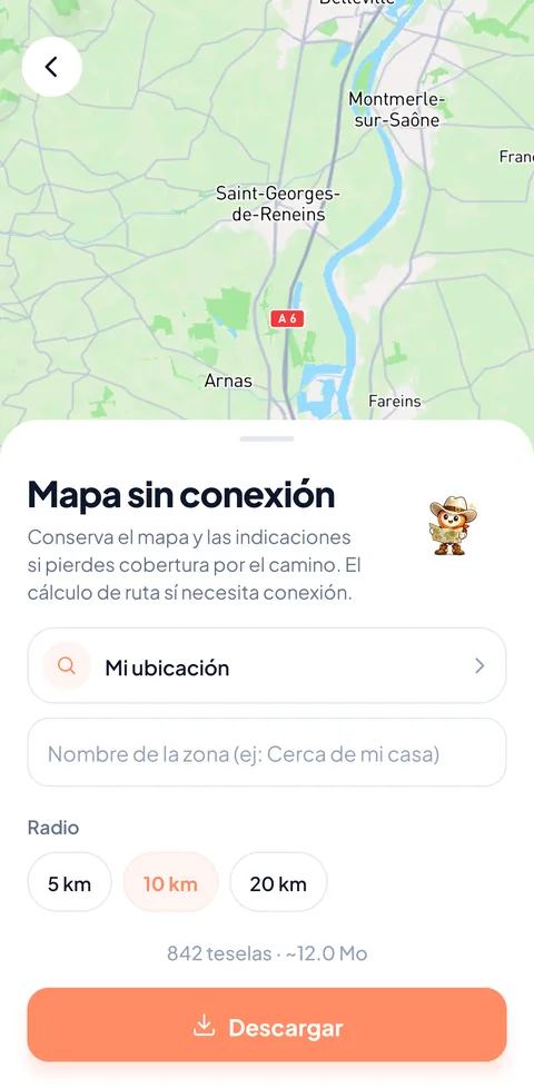 Mapa y guía siempre contigo, incluso sin red