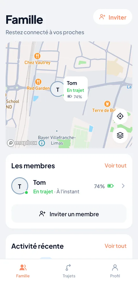 Suivez vos proches pendant leurs trajets
