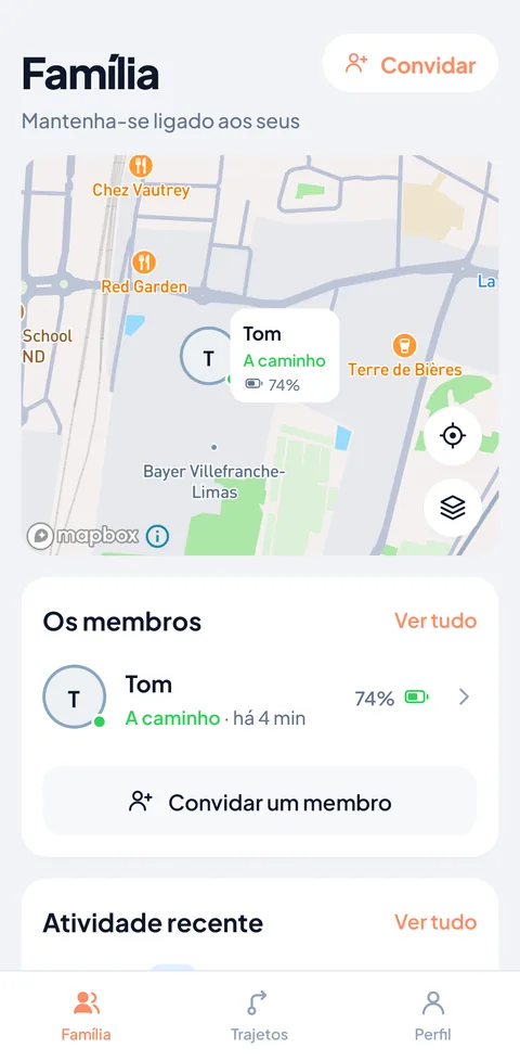 Acompanha os teus durante as viagens deles